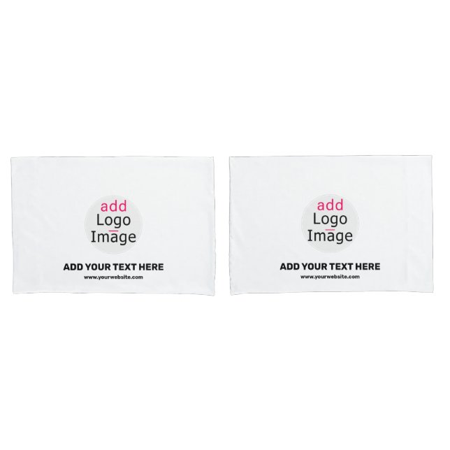 Business Chic Customisable Brand White Pillowcase (Front-Set)