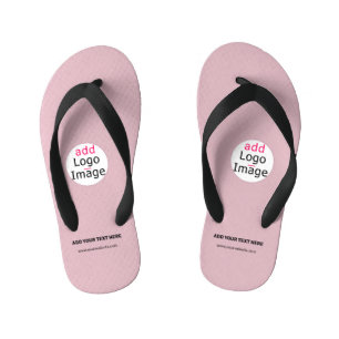 Business Chic Customisable Logo Dusty Rose Pink  Kid's Flip Flops
