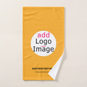 Business Chic Customisable Logo Macaroni & Cheese Hand Towel