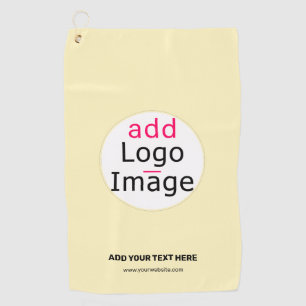 Business Chic Customisable Logo Vanilla Yellow Golf Towel