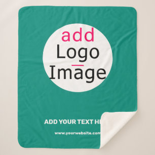 Business Chic Customizable Minimal Emerald Green Sherpa Blanket