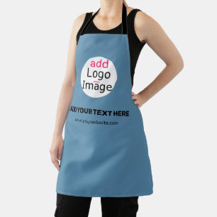 Business Chic Promo Customisable Dusty Blue Apron