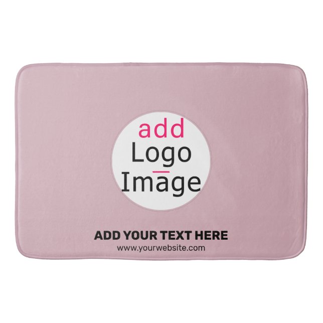 Business Chic Promo Customisable Dusty Rose Pink Bath Mat (Front)