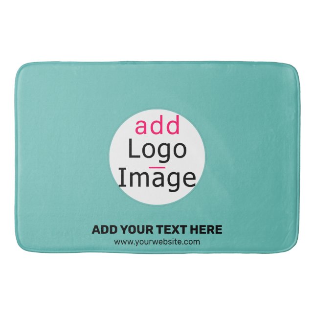 Business Chic Promo Customisable Fresh Mint Green Bath Mat (Front)