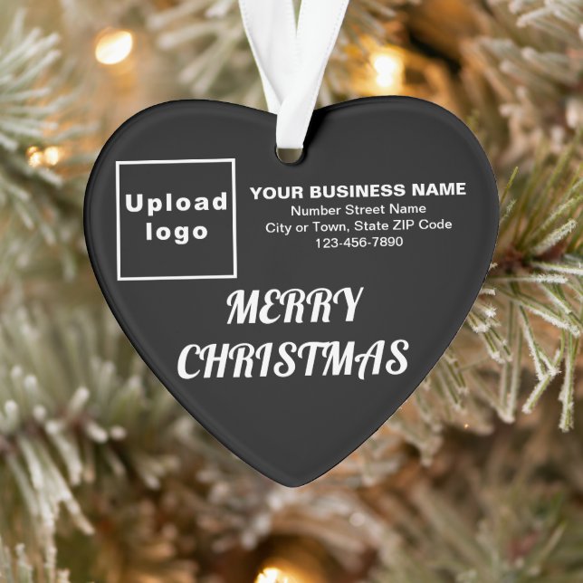 Business Christmas Black Heart Acrylic Ornament (Tree)