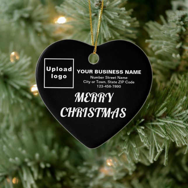 Business Christmas Black Heart Shape Ceramic Tree Decoration (Tree)