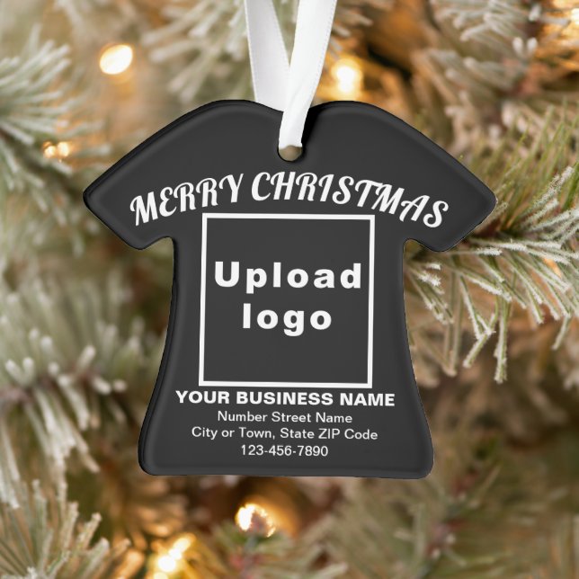 Business Christmas Black T-Shirt Shape Acrylic Ornament (Tree)