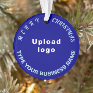 Business Christmas Blue Circle Acrylic Ornament