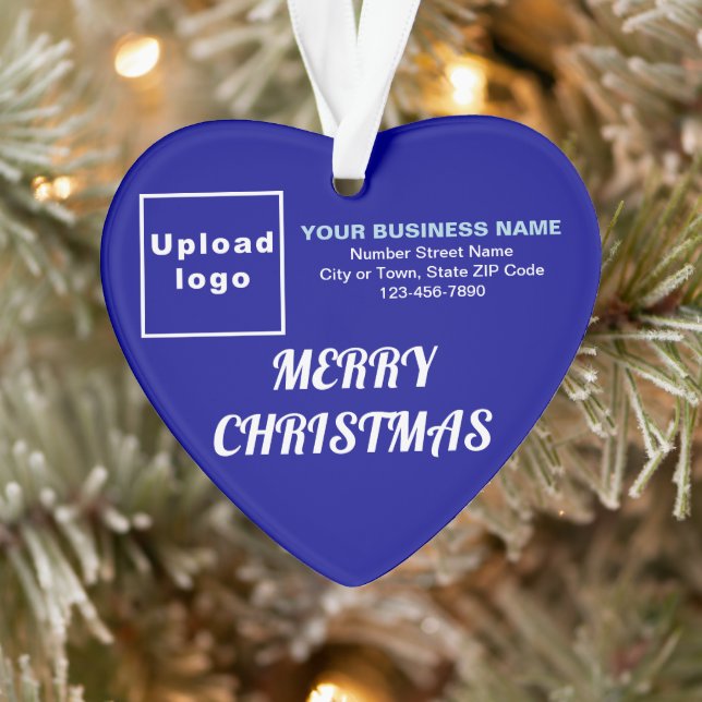 Business Christmas Blue Heart Acrylic Ornament (Tree)