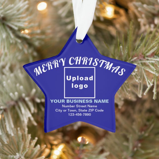 Business Christmas Blue Star Acrylic Ornament (Tree)
