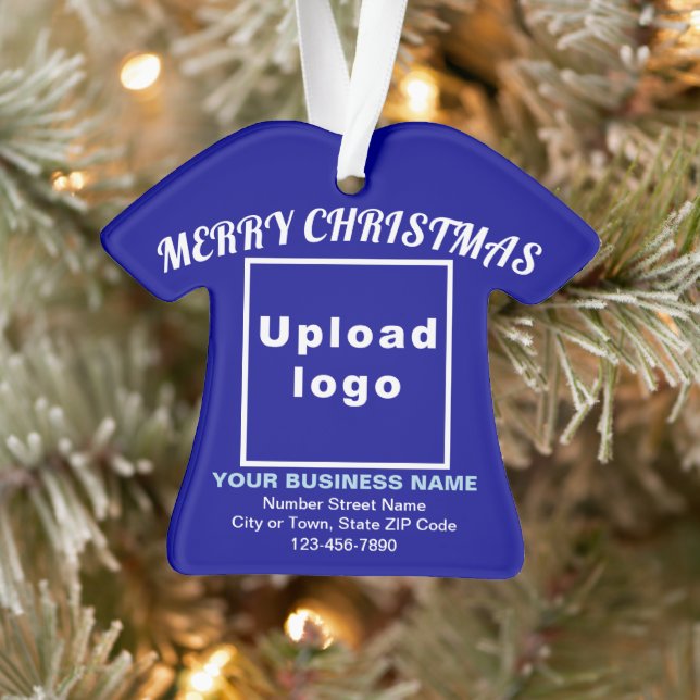 Business Christmas Blue T-Shirt Shape Acrylic Ornament (Tree)