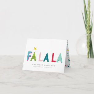 BUSINESS CHRISTMAS bold bright colourful fa la la Holiday Card