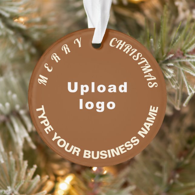 Business Christmas Brown Circle Acrylic Ornament (Tree)