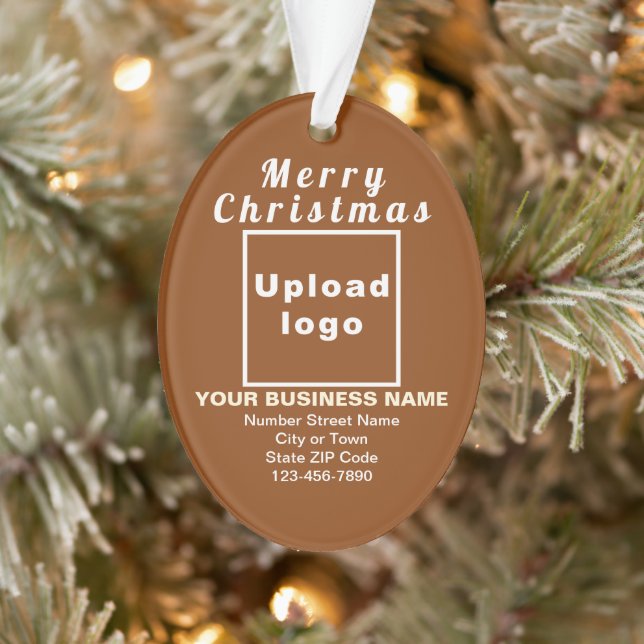 Business Christmas Brown Oval Acrylic Ornament (Tree)