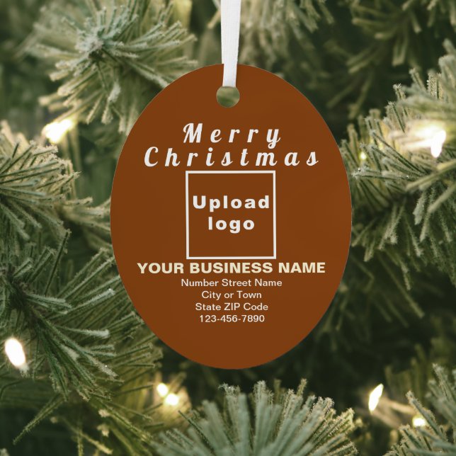 Business Christmas Brown Oval Metal Ornament (Insitu)