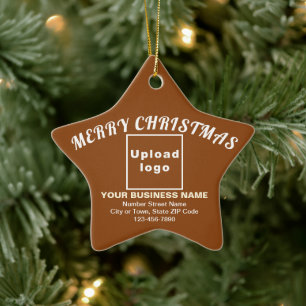 Business Christmas Brown Star Ceramic Ornament