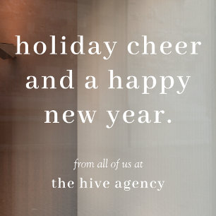 Business Christmas Company Holiday Greeting Window Cling