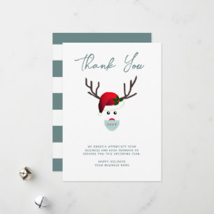 Business Christmas Customer Thank You Reindeer Holiday Card