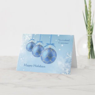 Business Christmas Customers - Christmas baubles Holiday Card