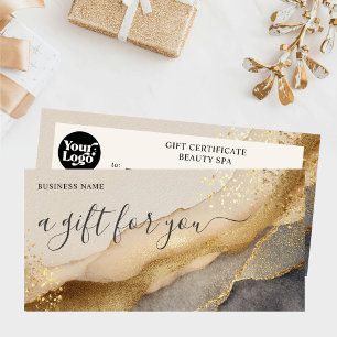 Business Christmas Gift Certificate Beige Voucher