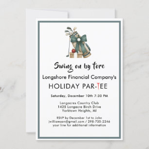 Business Christmas Golf Theme Party Par-Tee  Invitation