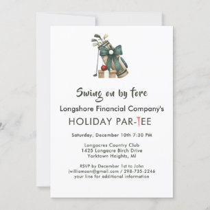 Business Christmas Golf Theme Party Par-Tee  Invitation