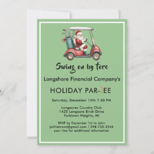 Business Christmas Golf Theme Party Par-Tee Invitation