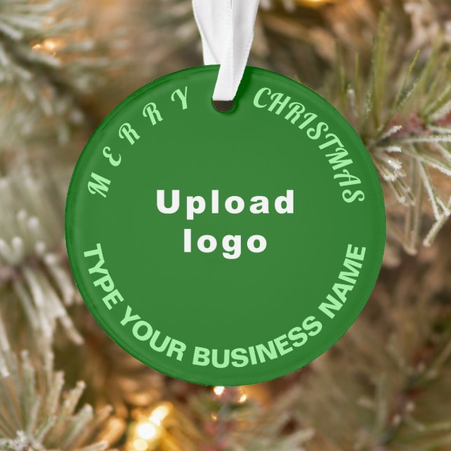 Business Christmas Green Circle Acrylic Ornament (Tree)