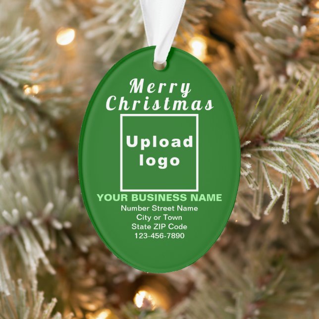 Business Christmas Green Oval Acrylic Ornament (Tree)