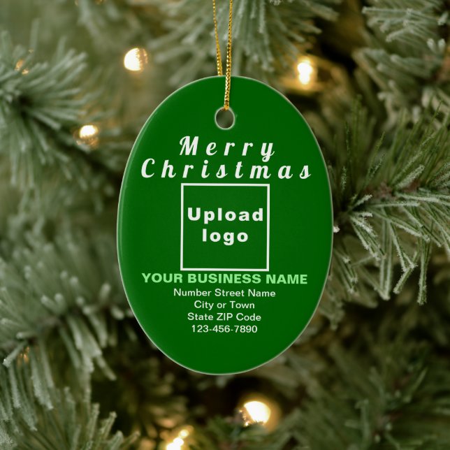 Business Christmas Green Oval Ceramic Ornament  (Tree)