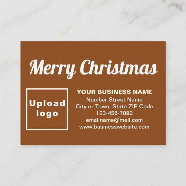 Business Christmas Greeting on Brown Enclosure Card (Front)