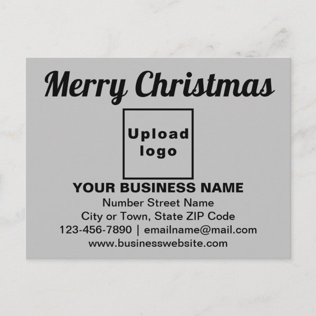 Business Christmas Greeting on Grey Postcard (Front)