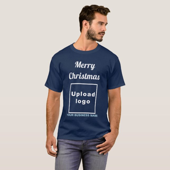 Business Christmas Greeting on Navy Blue T-Shirt (Front Full)