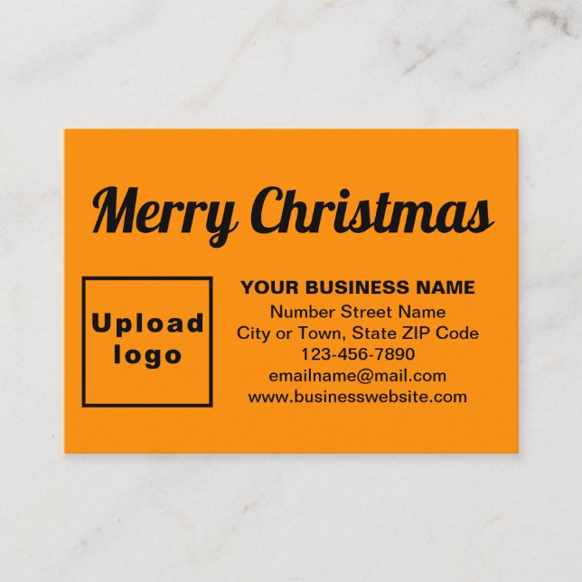 Business Christmas Greeting on Orange Colour Enclosure Card (Front)