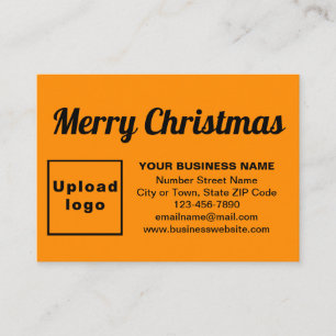 Business Christmas Greeting on Orange Colour Enclosure Card