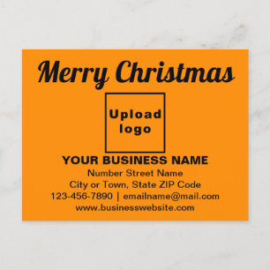 Business Christmas Greeting on Orange Colour Postcard
