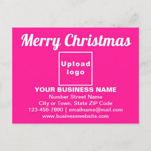Business Christmas Greeting on Pink Postcard