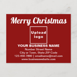 Business Christmas Greeting on Red Postcard