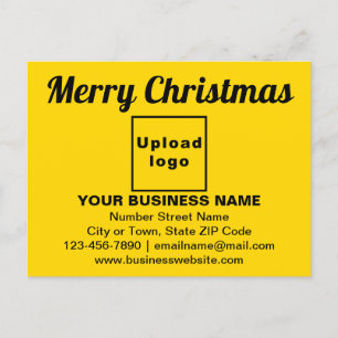 Business Christmas Greeting on Yellow Postcard
