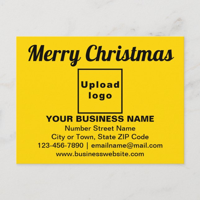 Business Christmas Greeting on Yellow Postcard (Front)