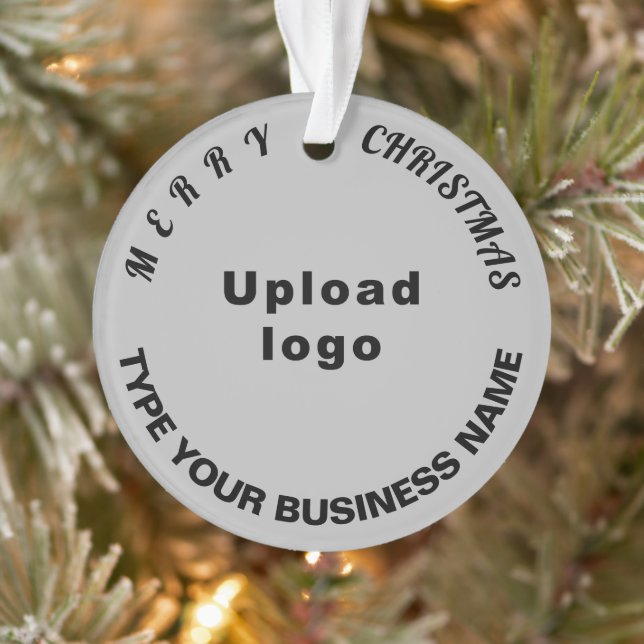 Business Christmas Grey Circle Acrylic Ornament (Tree)