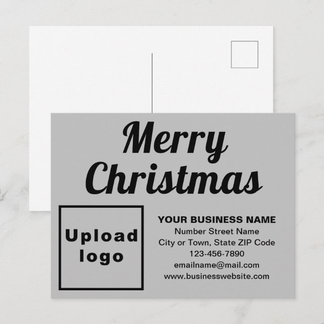 Business Christmas Grey Holiday Postcard (Front/Back)