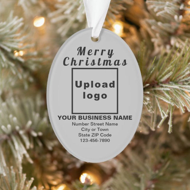 Business Christmas Grey Oval Acrylic Ornament (Tree)