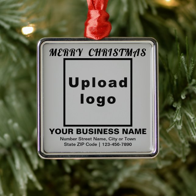 Business Christmas Grey Square Ornament (Tree)