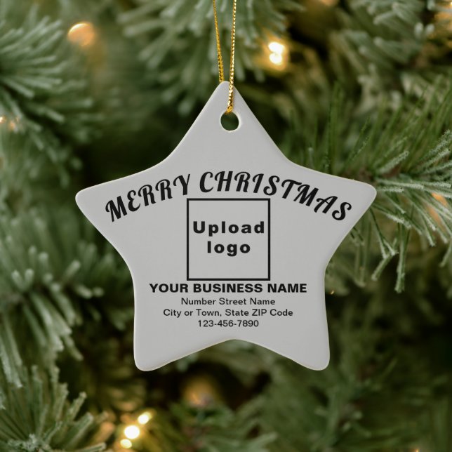 Business Christmas Grey Star Ceramic Ornament (Tree)