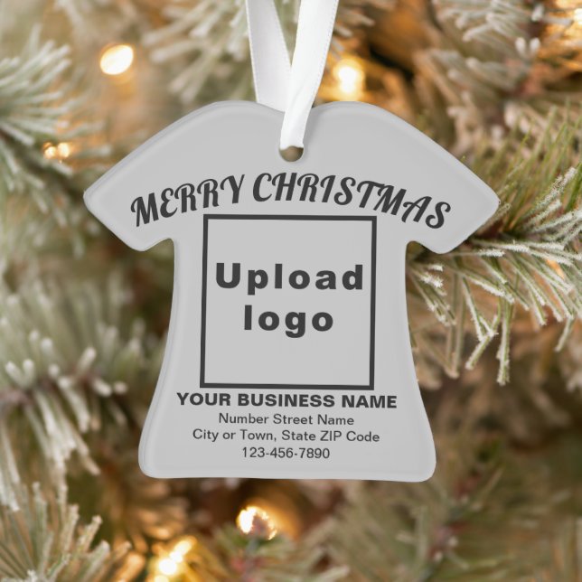 Business Christmas Grey T-Shirt Shape Acrylic Ornament (Tree)