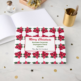 Business Christmas Happy Holidays Custom Guest Book