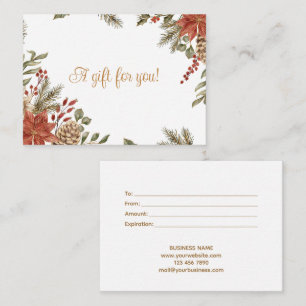 Business Christmas Holiday Gift Certificate Card
