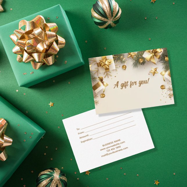 Business Christmas Holiday Gift Certificate Card (Creator Uploaded)