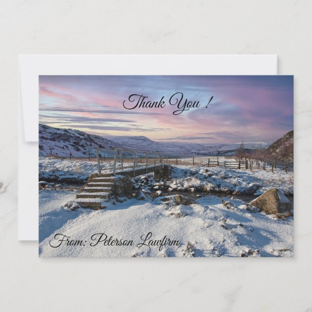 Business Christmas Holiday Scenic Thank You Card (Front)